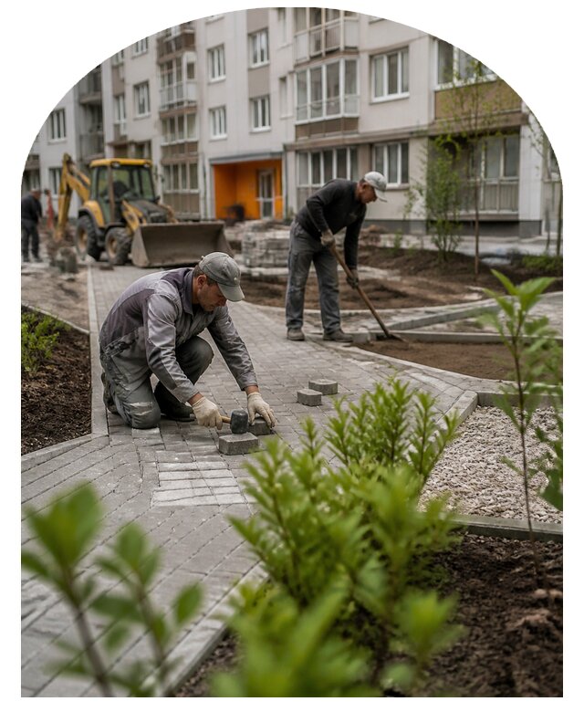 Благоустройство двора многоквартирного дома в Вязьме
